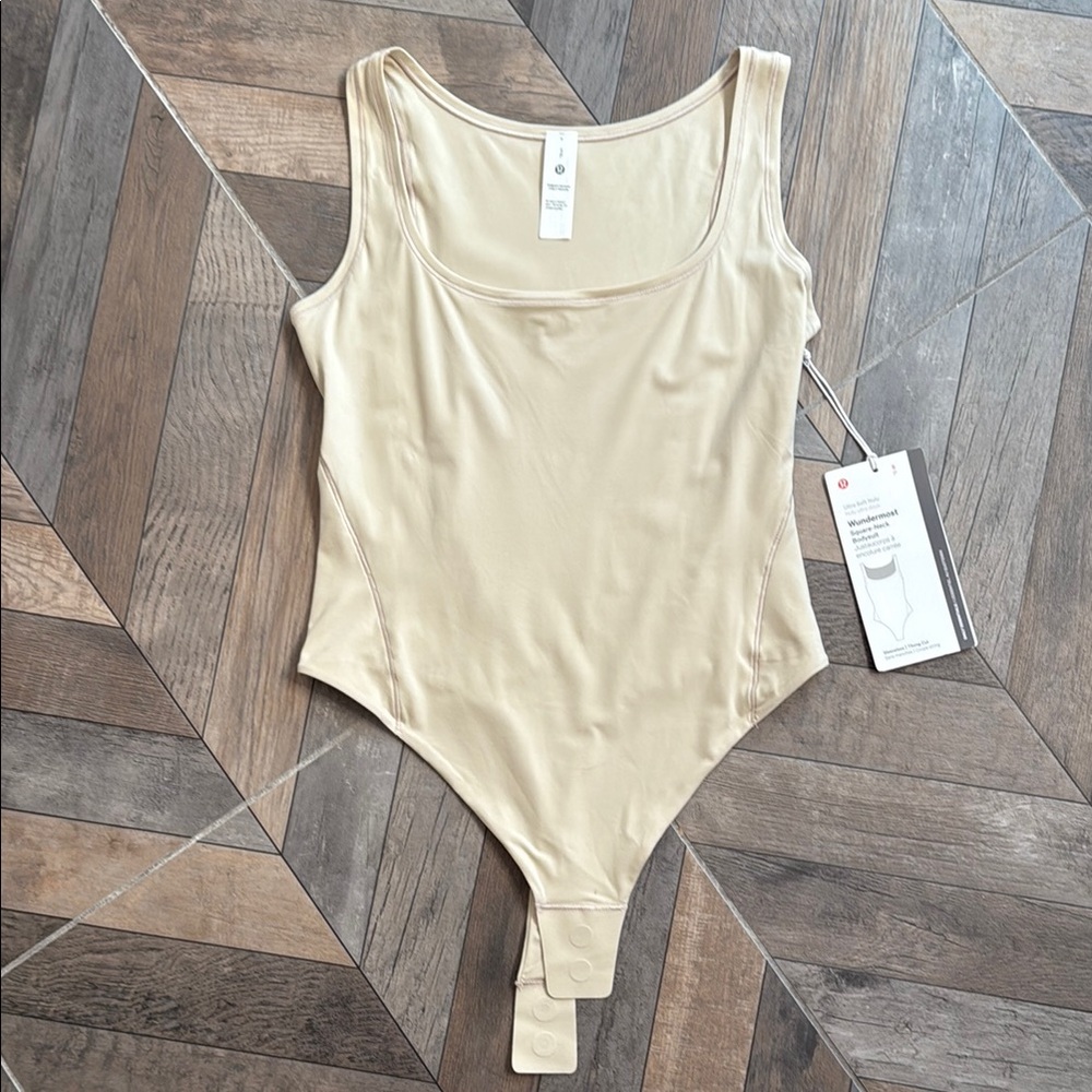 NEW - Lululemon Nulu Square Neck Sleeveless Tan Bodysuit